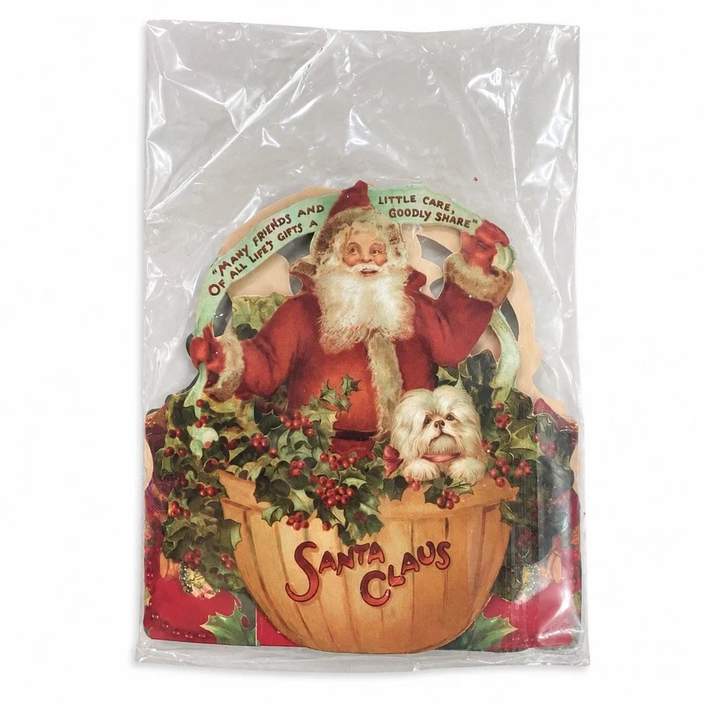 Vintage 1988 John Grossman The Gifted Line Santa Clause Basket Box Die Cut